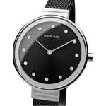 Bering Classic 12034-102 analog damklocka med svart urtavla och armband i rostfritt stål