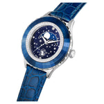 Swarovski Octea moon 5677494 analog damklocka med blå urtavla och armband i skinn