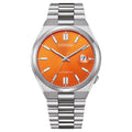 Citizen Tsuyosa Automatic NJ0151-88Z analog herrklocka med orange urtavla och armband i rostfritt stål