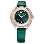 Swarovski Crystalline aura 5644078 analog damklocka med grön urtavla och armband i skinn