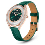 Swarovski Crystalline aura 5644078 analog damklocka med grön urtavla och armband i skinn