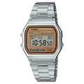 Casio Vintage A158WEA-9EF digital herrklocka med guld urtavla och armband i rostfritt stål