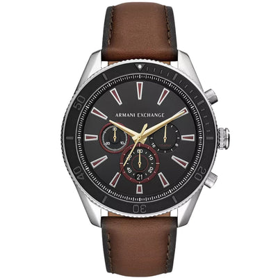 Armani Exchange Chronograph AX1822 analog herrklocka med svart urtavla och armband i läder