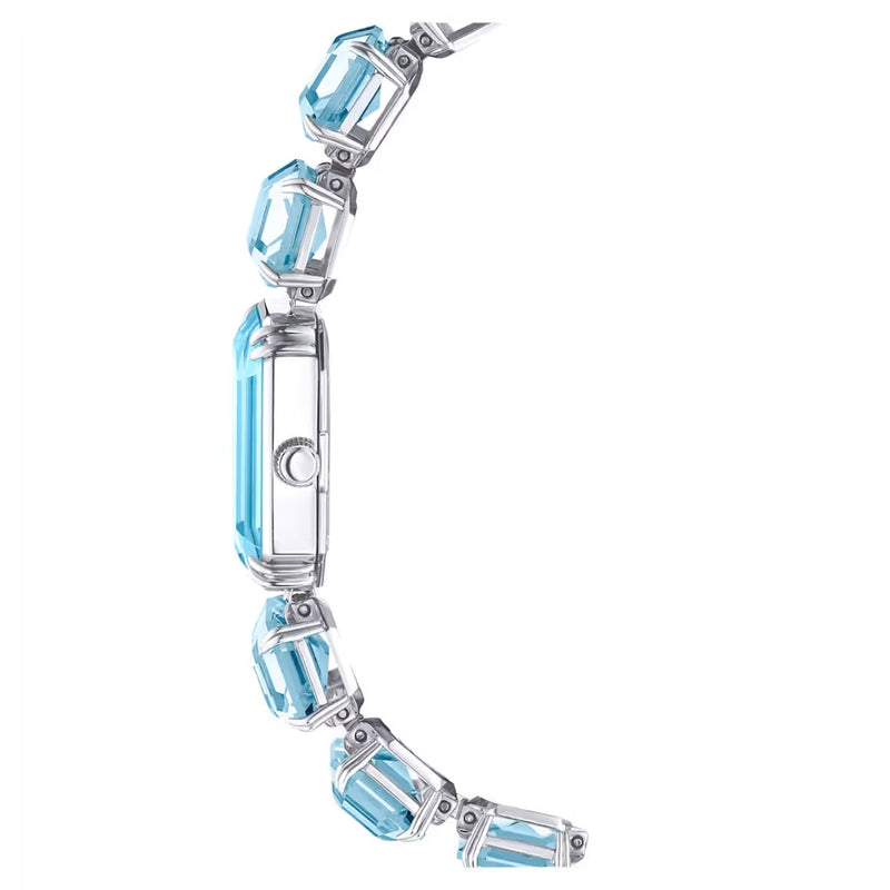 Swarovski Octagon cut bracelet 5729722 analog damklocka med blå urtavla och armband i rostfritt stål