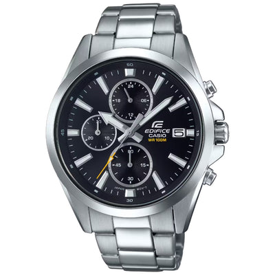 Casio Edifice EFV-560D-1AVUEF analog herrklocka med svart urtavla och armband i rostfritt stål