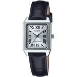 Casio Timeless LTP-B150L-7B1EF analog damklocka med silver urtavla och armband i läder