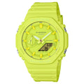 Casio G-shock GA-2100-9A9ER analog herrklocka med gul urtavla och armband i resin