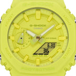 Casio G-shock GA-2100-9A9ER analog herrklocka med gul urtavla och armband i resin