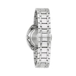 Bulova Classic Duality Diamond 96P240 analog damklocka med silver urtavla och armband i rostfritt stål