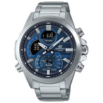 Casio Edifice ECB-30D-2AEF analog herrklocka med blå urtavla och armband i rostfritt stål
