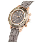 Swarovski Octea chrono 5671153 analog damklocka med grå urtavla och armband i skinn