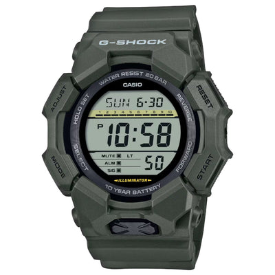 Casio G-Shock GD-010-3ER digital herrklocka med svart urtavla och armband i resin