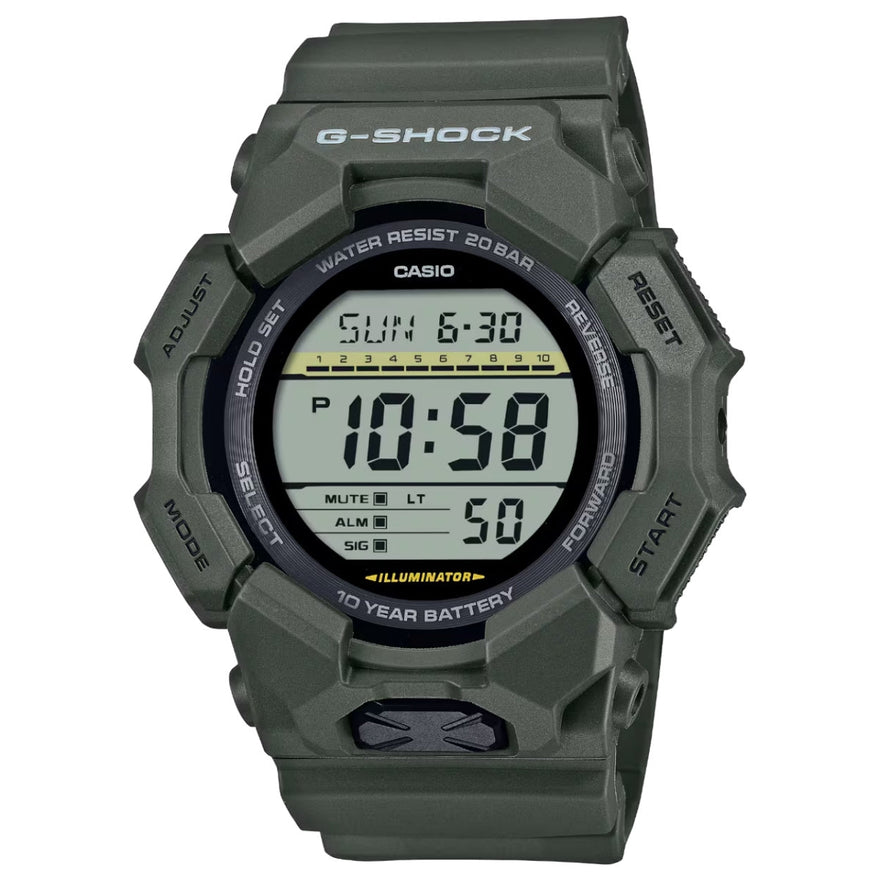 Casio G-Shock GD-010-3ER digital herrklocka med svart urtavla och armband i resin