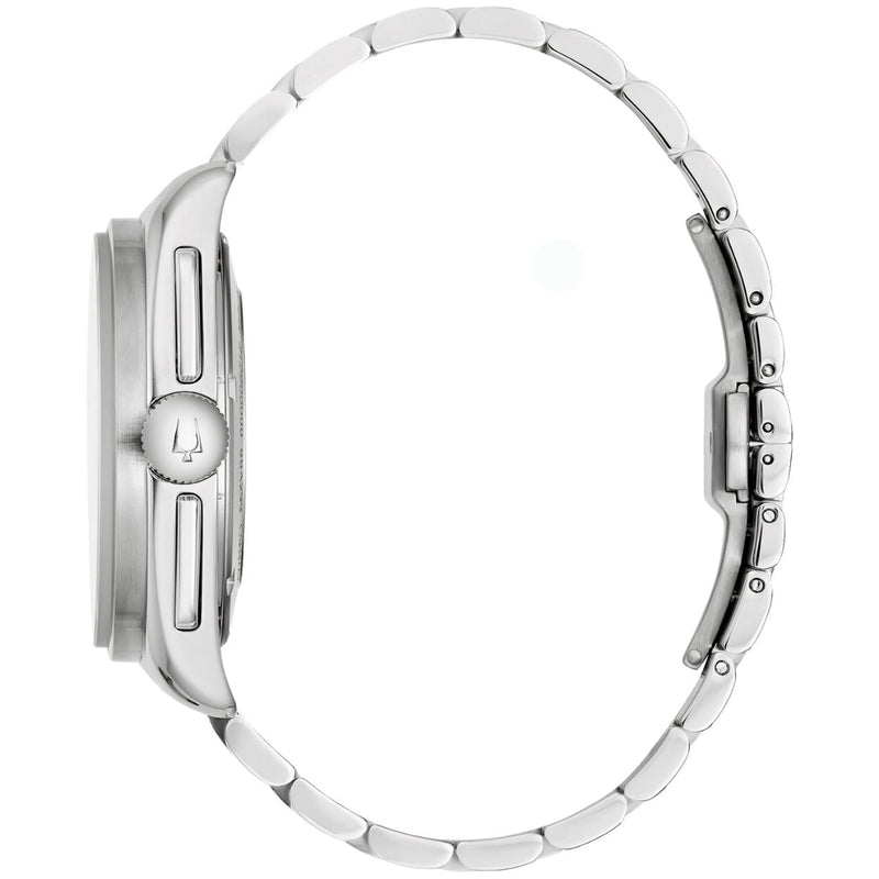Bulova Lunar Pilot 96K111 analog herrklocka med svart urtavla och armband i rostfritt stål