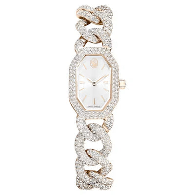 Swarovski Dextera chain 5711710 analog damklocka med vit urtavla och armband i rostfritt stål