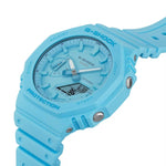 Casio G-shock GA-2100-2A2ER analog herrklocka med blå urtavla och armband i resin
