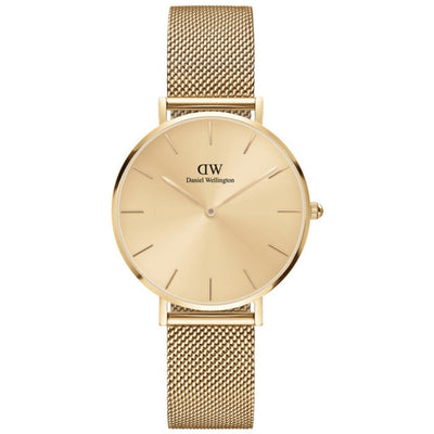 Daniel Wellington Petite Unitone DW00100474 analog damklocka med guld urtavla och armband i rostfritt stål