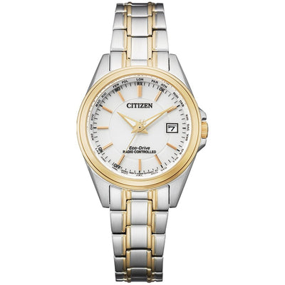 Citizen Radio Controlled EC1186-85A analog damklocka med silver urtavla och armband i rostfritt stål