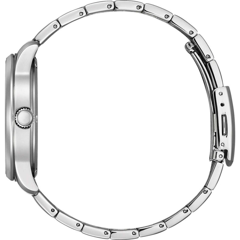 Citizen Eco Drive BM8550-81EE analog herrklocka med svart urtavla och armband i rostfritt stål