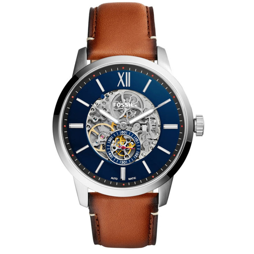 Fossil Townsman ME3154 analog herrklocka med blå urtavla och armband i rostfritt stål