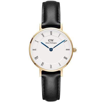 Daniel Wellington Petite Roman Numerals Sheffield DW00100686 analog damklocka med vit urtavla och armband i läder
