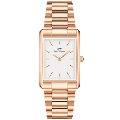 Daniel Wellington Bound 3-Link Rose Gold DW00100699 analog damklocka med vit urtavla och armband i rostfritt stål