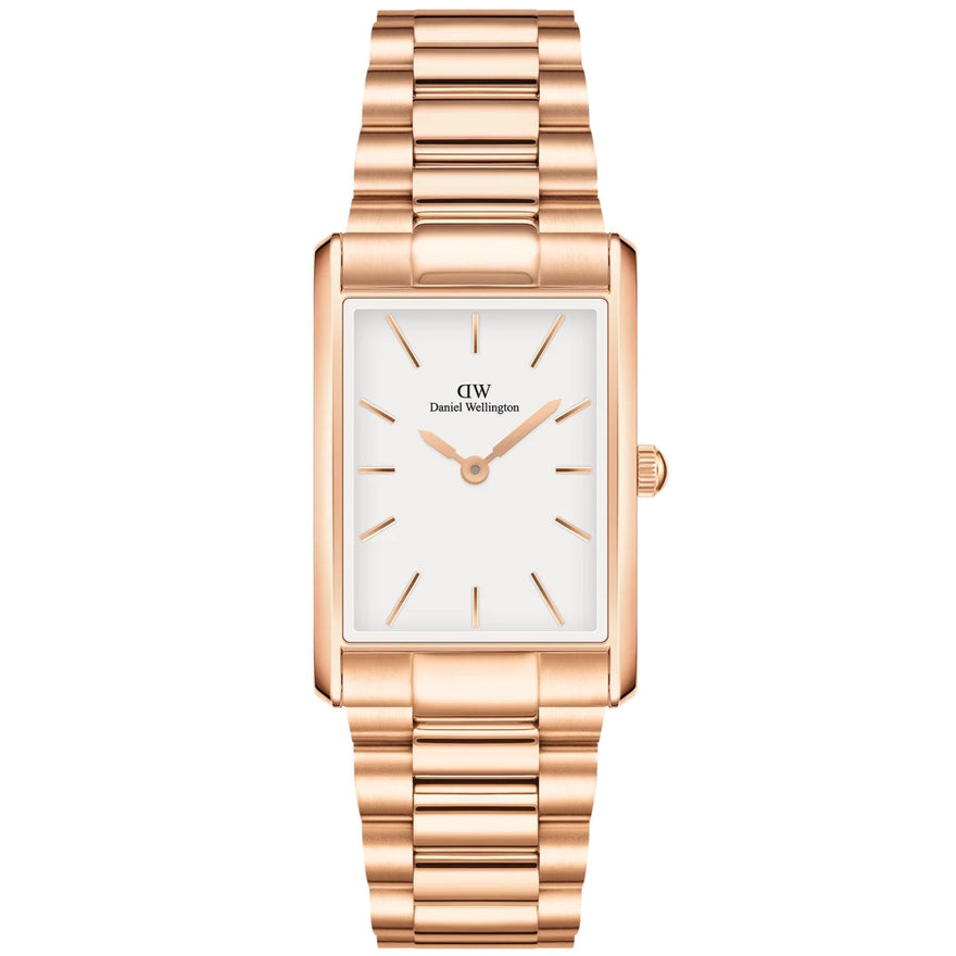 Daniel Wellington Bound 3-Link Rose Gold DW00100699 analog damklocka med vit urtavla och armband i rostfritt stål