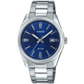 Casio Timeless MTP-1302PD-2AVEF analog herrklocka med blå urtavla och armband i rostfritt stål