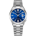 Citizen Tsuyosa Automatisk herrklocka NJ0150-81L analog herrklocka med blå urtavla och armband i rostfritt stål