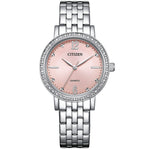 Citizen Dress Damklocka EL3100-55W analog damklocka med rosa urtavla och armband i rostfritt stål