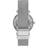 Fossil Automatiskt urverk ME3176 analog damklocka med silver urtavla och armband i rostfritt stål
