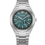 Citizen Super Titanium Automatisk NJ0180-80X analog herrklocka med grön urtavla och armband i titan