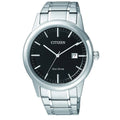Citizen herrklocka Eco Drive AW1231-58E analog herrklocka med svart urtavla och armband i rostfritt stål