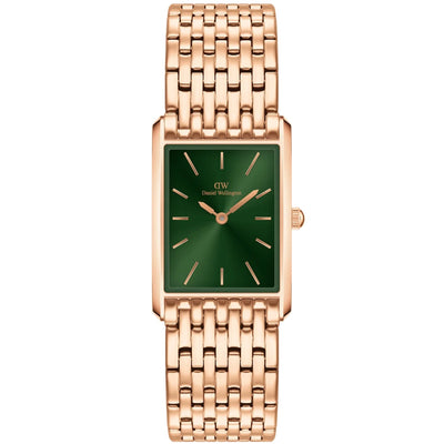 Daniel Wellington Bound 9-Link Emerald DW00100704 analog damklocka med grön urtavla och armband i rostfritt stål