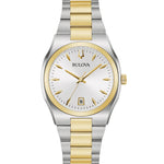 Bulova Surveyor 98M132 analog damklocka med vit urtavla och armband i rostfritt stål