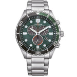 Citizen Eco-Drive Aqua AT2561-81X analog herrklocka med grön urtavla och armband i rostfritt stål