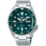 Seiko 5 Sports Automatic SRPD61K1 analog herrklocka med grön urtavla och armband i rostfritt stål