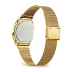 Casio Vintage A700WEMG-9AEF digital damklocka med guld urtavla och armband i rostfritt stål