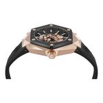 Philipp Plein The Skull PWPWA0224 analog herrklocka med svart urtavla och armband i silikon