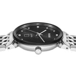 Rado Florence Diamonds R48913733 analog damklocka med svart urtavla och armband i rostfritt stål