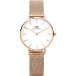 Daniel Wellington Classic Petite Damklocka DW00100163 analog damklocka med vit urtavla och armband i rostfritt stål