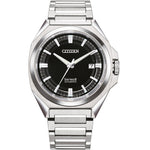 Citizen Series 8 NB6010-81E analog herrklocka med svart urtavla och armband i rostfritt stål