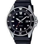 Casio Collection MDV-107-1A1VEF analog herrklocka med svart urtavla och armband i gummi