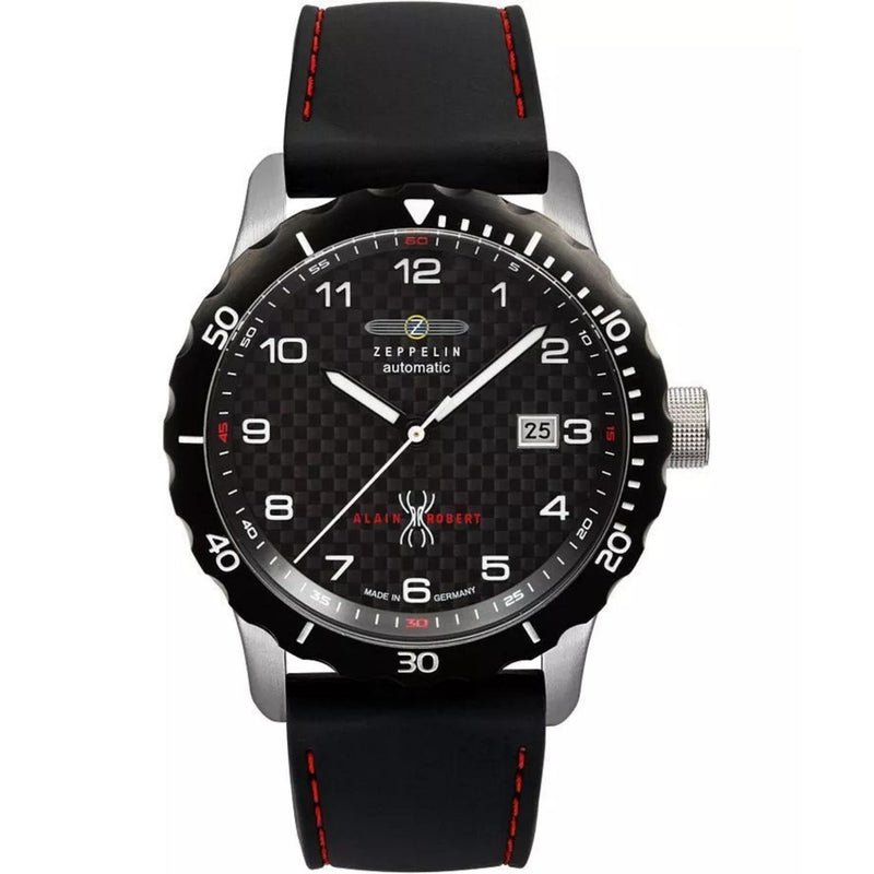 Zeppelin Night Cruise Automatic Herrklocka 7266M-3 analog herrklocka med svart urtavla och armband i rostfritt stål