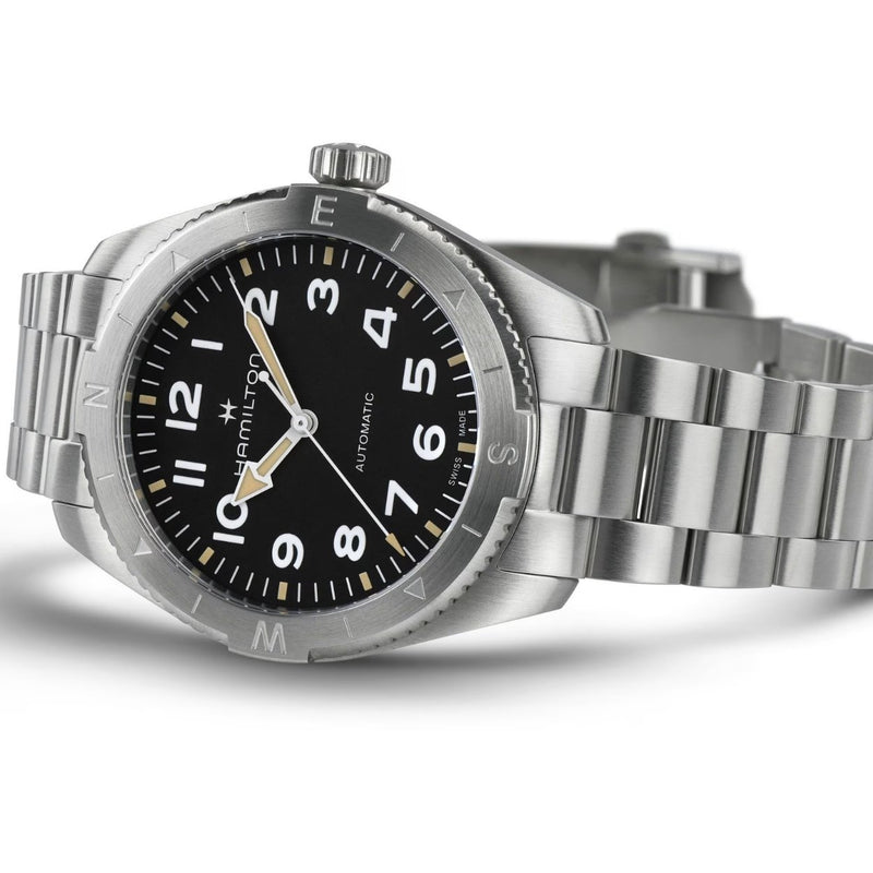 Hamilton Khaki Field Expedition Auto H70315130 analog herrklocka med svart urtavla och armband i rostfritt stål