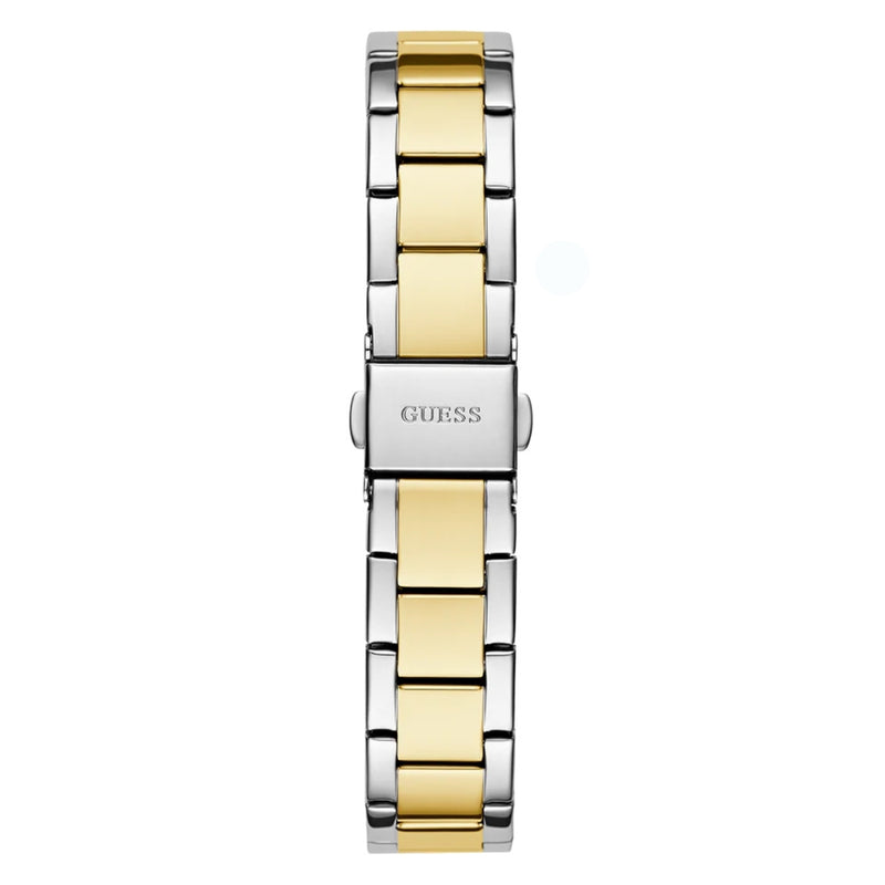 Guess 2-Tone Damklocka GW0767L4 analog damklocka med grön urtavla och armband i rostfritt stål