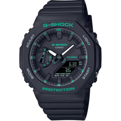 Casio G-Shock GMA-S2100GA-1AER analog unisexklocka med svart urtavla och armband i resin