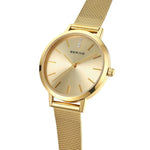 Bering Classic polished gold 13434-333 analog damklocka med guld urtavla och armband i rostfritt stål