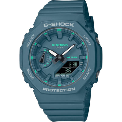 Casio G-Shock GMA-S2100GA-3AER analog damklocka med turkos urtavla och armband i resin