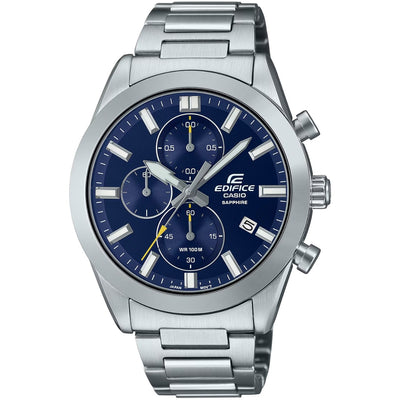Casio Edifice Chronograph EFB-710D-2AVUEF analog herrklocka med blå urtavla och armband i rostfritt stål